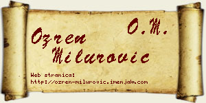 Ozren Milurović vizit kartica